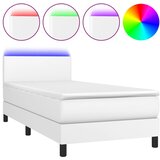  box spring s madracem LED bijeli 80x200 cm umjetna koža | shoptok.hr