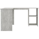  Kutni radni stol boja betona 120x140x75 cm konstruirano drvo | shoptok.hr