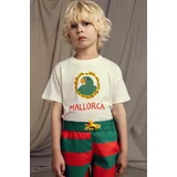 Mini Rodini Otroška bombažna kratka majica Parrot bež barva