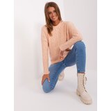 Fashion Hunters Peach loose sweater with braids | shoptok.hr
