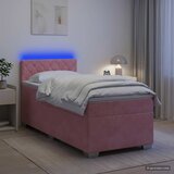  Krevet s box springom, madracem i LED-om Ružičasta 100 x 200 cm | shoptok.hr