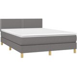  box spring s madracem LED tamnosivi 140x190 cm tkanina | shoptok.hr
