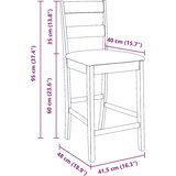 vidaXL Bar stoli z blazinami 2 kosa Brown Solid Wood Rubber | Shoptok.si