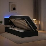  LED krevet za pohranu s madracem Crna 100 x 200 cm Baršun | shoptok.hr