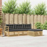  Set vanjskih sofa 4 kom. Bijela i antracit Poliester | shoptok.hr