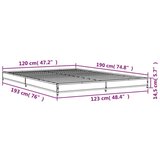  Okvir za krevet boja hrasta 120x190cm konstruirano drvo i metal | shoptok.hr