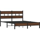  Okvir kreveta bez madraca smeđi hrast 137x190 cm izrađeno drvo | shoptok.hr