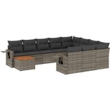  11-dijelni set vrtnih sofa od poliratana s jastucima sivi | shoptok.hr