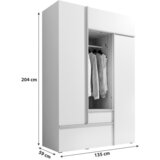 MID.YOU omara za oblačila, bela, hrast artisan | Shoptok.si