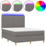  Krevet box spring s madracem LED tamnosivi 140x200 cm tkanina | shoptok.hr