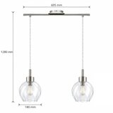Brilagi LED luster na sajli RETRO GLASS 2xE27/60W/230V mat hrom/proziran Slike