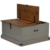 vidaXL Skrinja za shranjevanje HALDEN siva 91x91x47cm Masivni les, bor | Shoptok.si