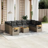  10-dijelni set vrtnih sofa od poliratana s jastucima sivi | shoptok.hr