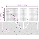 vidaXL varjena žična ograja s 13 stebrički Zelena 0.4x50 m jeklo | Shoptok.si