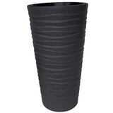  Okrogli stebrasti cvetlični lonec (Zunanje dimenzije (Ø x V): 40 x 75 cm, Plastika, Antracit) | Shoptok.si
