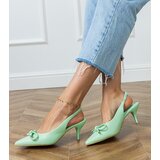 D/CEO Green low-heeled pumps with a bow Berlona | Shoptok.si