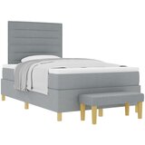 vidaXL Krevetni okvir s madracem Set od 2 Svjetlosiva Tkanina | shoptok.hr