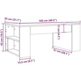 vidaXL Stolić z kavu boja hrasta artisan 102x55x42cm konstruirano drvo | shoptok.hr