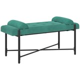  Klupa s gumbima i jastučićima Tirkizna 110 x 40 x 46 cm Baršun | shoptok.hr