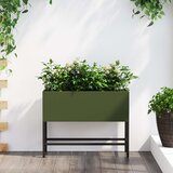 vidaXL Olivno zelena Kovina 60 x 26 x 45 cm Cvetlični zabojniki | Shoptok.si