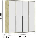 Boxxx OMARA S KLASIČNIMI VRATI, bela, hrast artisan | Shoptok.si