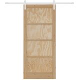  Klizna vrata Prirodna i bijela 86 x 198,5 cm Masivna borovina | shoptok.hr