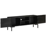 TV ormarić crni 115 x 30 x 46 cm od masivnog drva manga | Eponuda.com