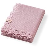 BabyOno Pletena bambus odeja z volančkom 75x100 cm, roza Cene