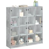  Regal za knjige s vratima boja betona 136x37x142 cm drveni | shoptok.hr