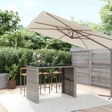 vidaXL barski stol sa staklenom pločom sivi 145x80x110 cm poliratan | shoptok.hr