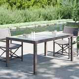  Vrtni stol 150x90x75 cm od kaljenog stakla i poliratana smeđi | shoptok.hr