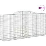 Obokane gabion košare 13 kosi 300x50x140/160cm pocinkano železo, (21000556) | Shoptok.si