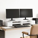 vidaXL Stalak za monitor sa spremištem bijeli 100 x 27 x 15 cm drveni | shoptok.hr