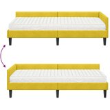  Kotni okvir postelje z matrico Drugo 2 pcs Rumena Žamet, (5000123319) | Shoptok.si