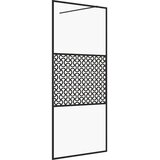 Pregrada za tuširanje s prozirnim staklom ESG 100 x 195 cm crna | shoptok.hr