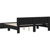  Krevetna konstrukcija s uzglavljem Crni hrast 203 x 185 x 70 cm | shoptok.hr