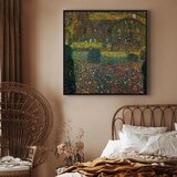  Slika - Gustav Klimt – Country House on the Attersee Lake 60x60 U crnom drvenom okviru | shoptok.hr