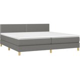  Krevet box spring s madracem LED tamnosivi 200x200 cm tkanina | shoptok.hr