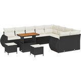 vidaXL Vrtna sedežna garnitura 12 pcs Črna in krem 90 x 55 x 71 cm, (5000020253) | Shoptok.si