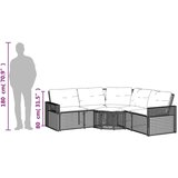vidaXL Vrtna sofa s jastucima i tabureom za noge sivi u obliku slova L | shoptok.hr