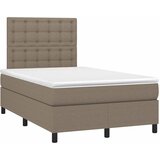  box spring s madracem LED smeđesivi 120 x 200 cm tkanina | shoptok.hr
