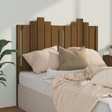vidaXL posteljno vzglavje medeno rjavo 126x4x110 cm trdna borovina Cene