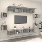  8-dijelni set TV ormarića siva boja betona konstruirano drvo | shoptok.hr