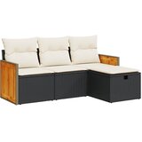  4-dijelni set vrtnih sofa od poliratana s jastucima crni | shoptok.hr