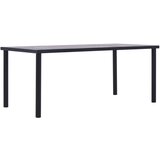  Blagovaonski stol crni i siva boja betona 200 x 100 x 75 cm MDF | shoptok.hr