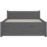  Za krevet sivi masivno drvo 75x190 cm 2FT6 jednokrevetni | shoptok.hr