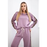 Kesi Włoski Viscose set with leopard stripes dark pink Cijene