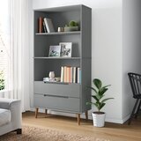  The Living Store Knjižna omara MOLDE siva 85x35x170,5 cm trdna borovina - Knjižna Omara, (21431215) Cene