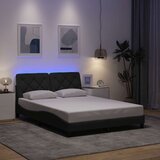 vidaXL Posteljni okvir z LED brez vzmetnice temno siv 140x200 cm | Shoptok.si