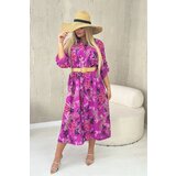 Kesi Viscose dress with belt dark purple | ePonuda.com